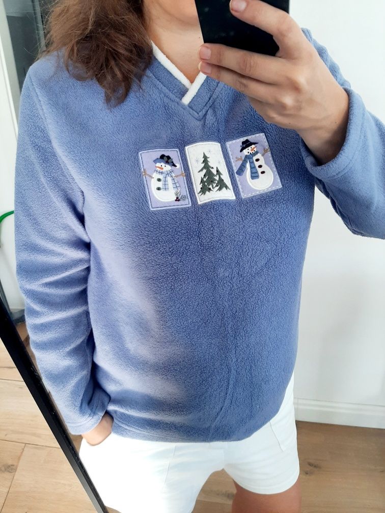 Bluza polar fioletowa ciepła sweter blouse winter autumn jesień zima M