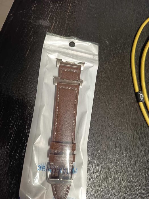 Pulseira em couro castanho escuro para samsung  galaxy Watch 8 Classic