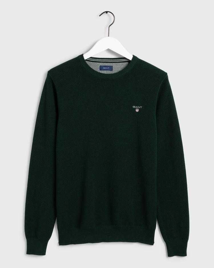 Стильний джемпер светр GANT Men's Cotton Pique Sweater, преміум котон
