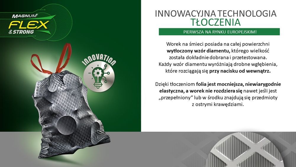 Worki na śmieci Magnum Flex&Strong z taśmą 35L - 15 szt. JAN NIEZBĘDNY