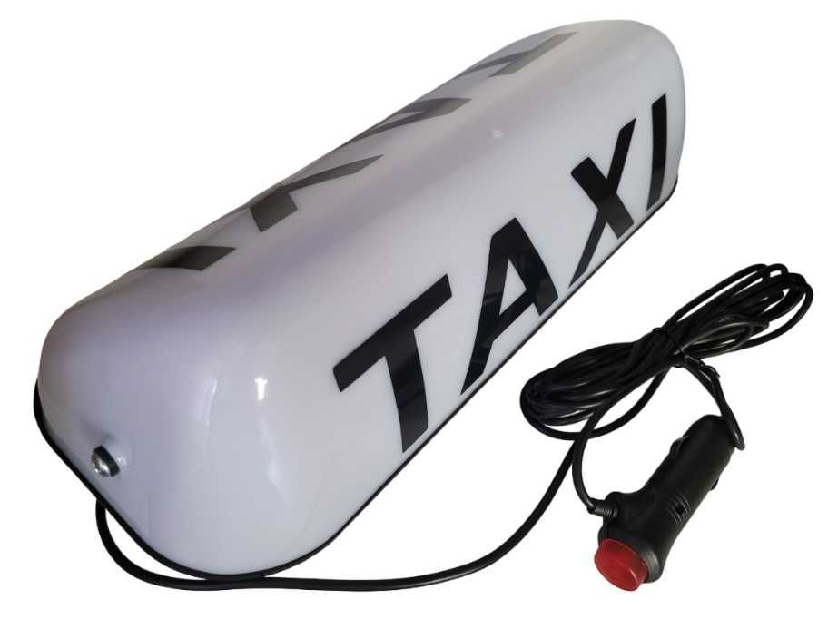 KOGUT TAXI SYGNALIZATOR Lampa LED na magnes BIAŁY szpakówka + wtyczka