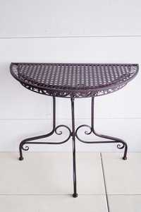 Metalowy przyścienny stolik konsolka rustykalna retro