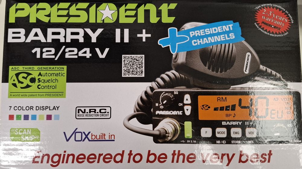 Nowe CB Radio President Barry II plus 12-24V