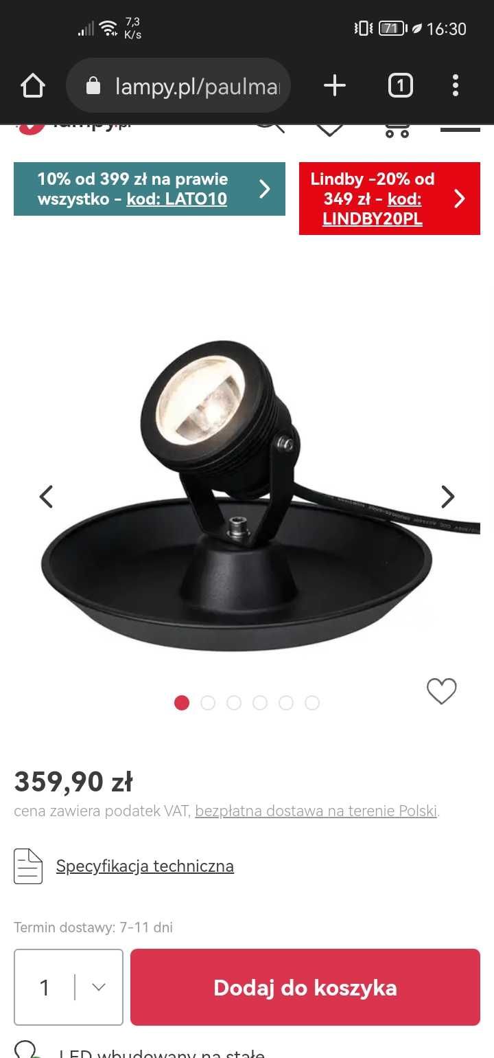 Paulmann lampa Podwodna do oczka ogrodu 12v /240 /  230