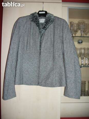 Żakiet krótki - jodełka koloru czarnego, szarego, czerwonego, rozm.40