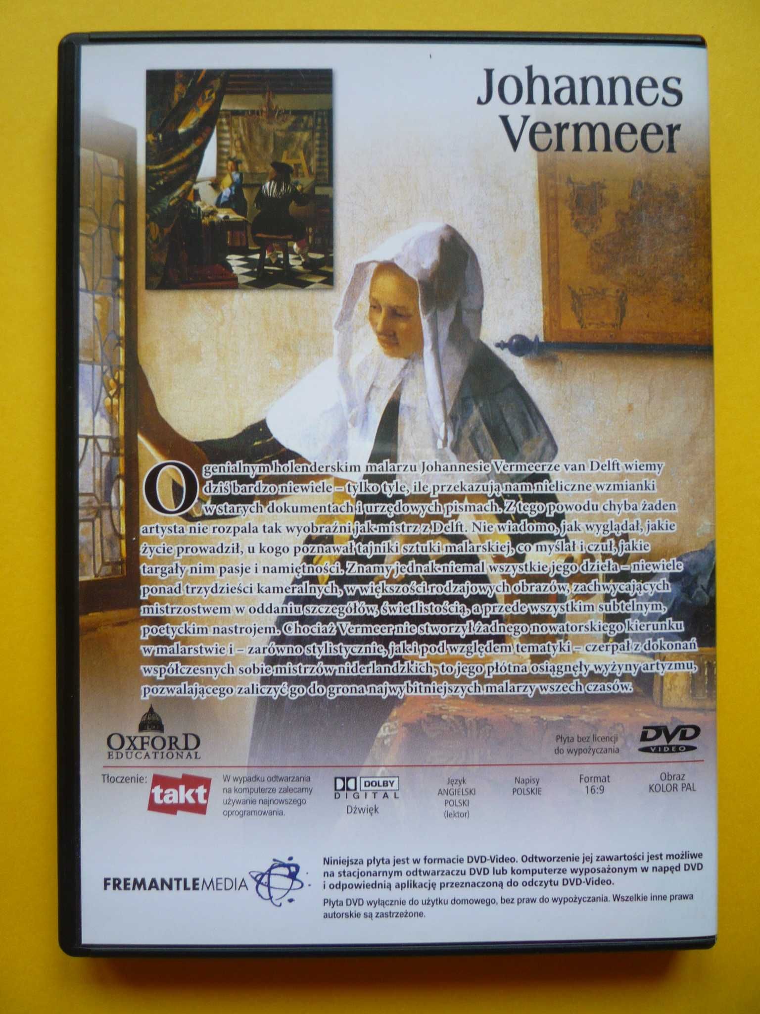 Johannes Vermeer NOWY Film DVD Wielka Kolekcja Malarzy