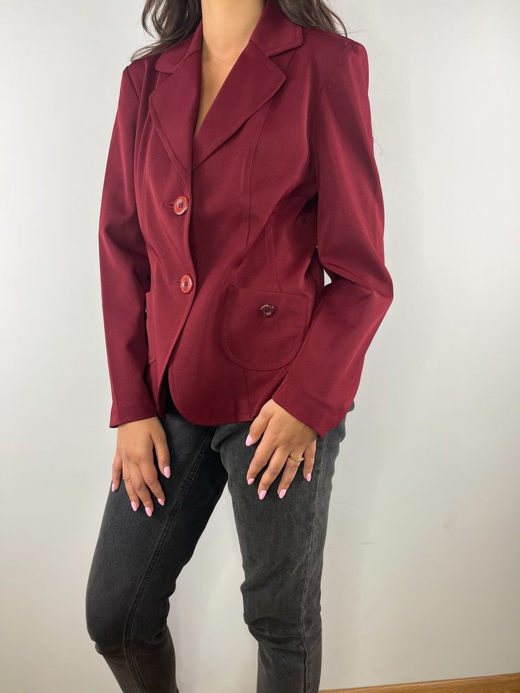 Bordowa burgundowa marynarka zakiet blazer Tracy Evans rozmiar 40