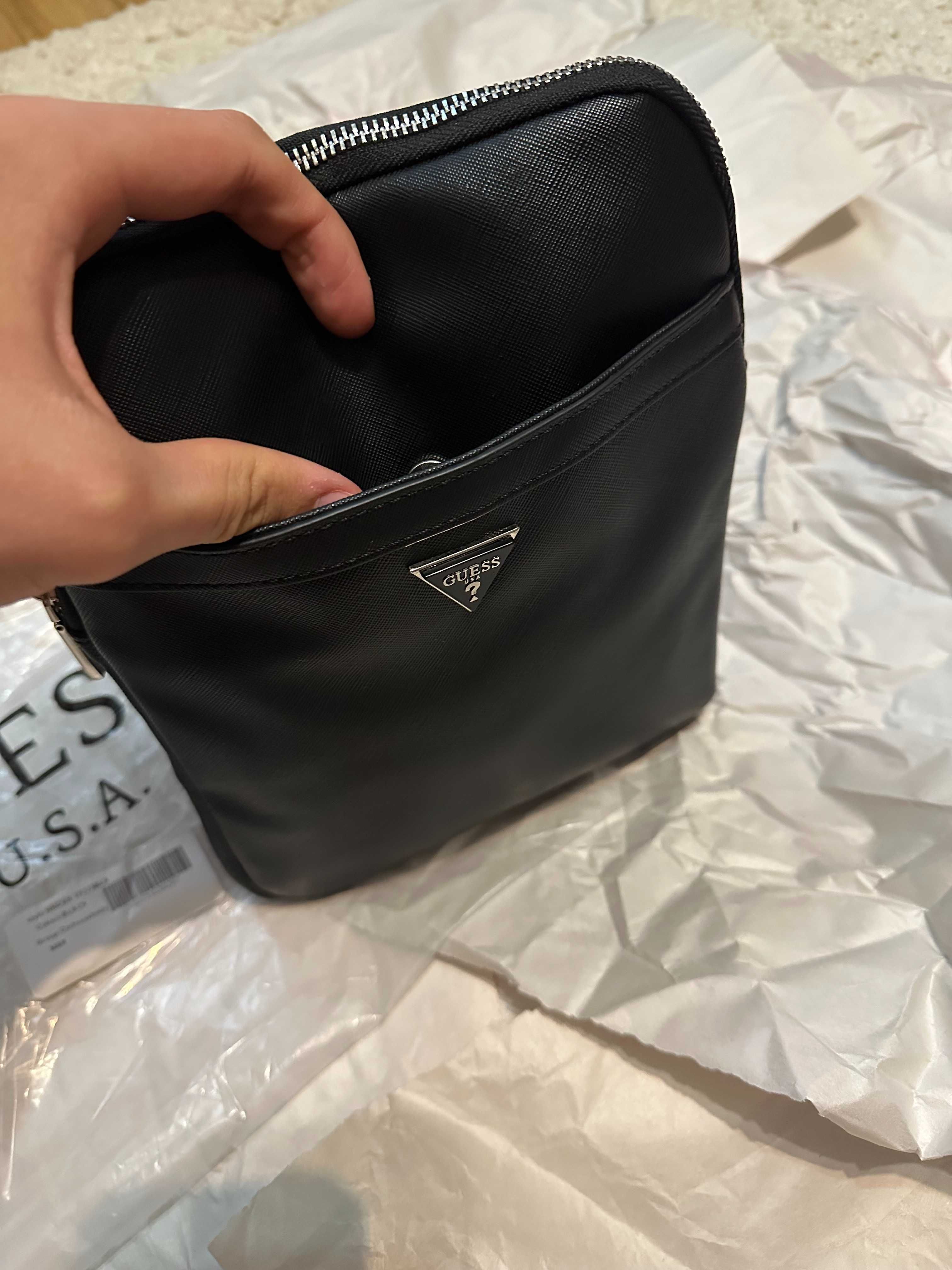 Сумка Guess Vezzola, мессенджер, мужская сумка через плечо, барсетка.