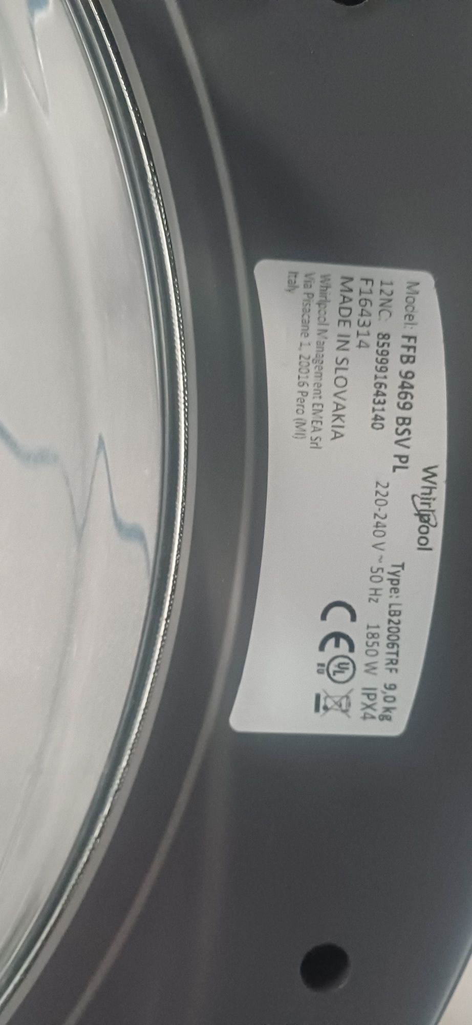 Cokół pralki Whirlpool Indesit