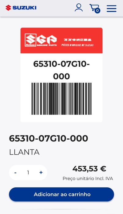 Jantes Suzuki LTZ 400 ORIGINAIS 50e cada