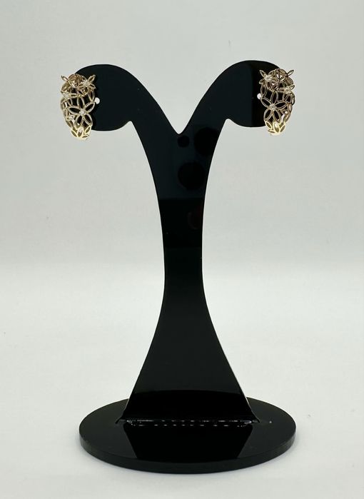 Złote Kolczyki Ażurowe Kwiatuszki Pr.585 NOWE