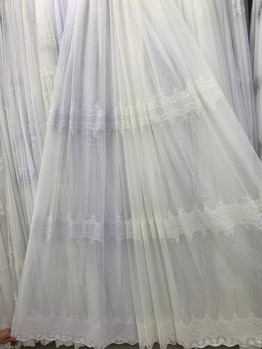 Тюль бамбук з вишивкою, гардины фіранки турецька, штори