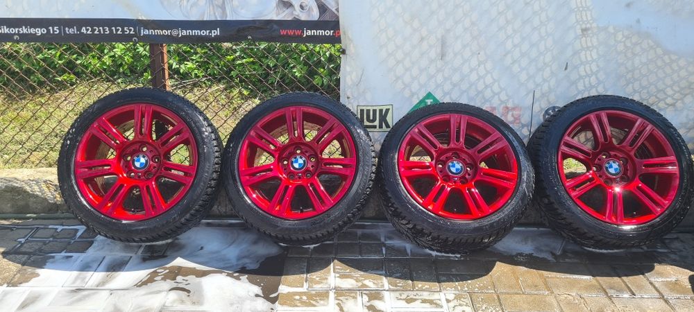 felgi alufelgi aluminowe 8x17 et34 mpakiet e90 e46 red piekne malowane