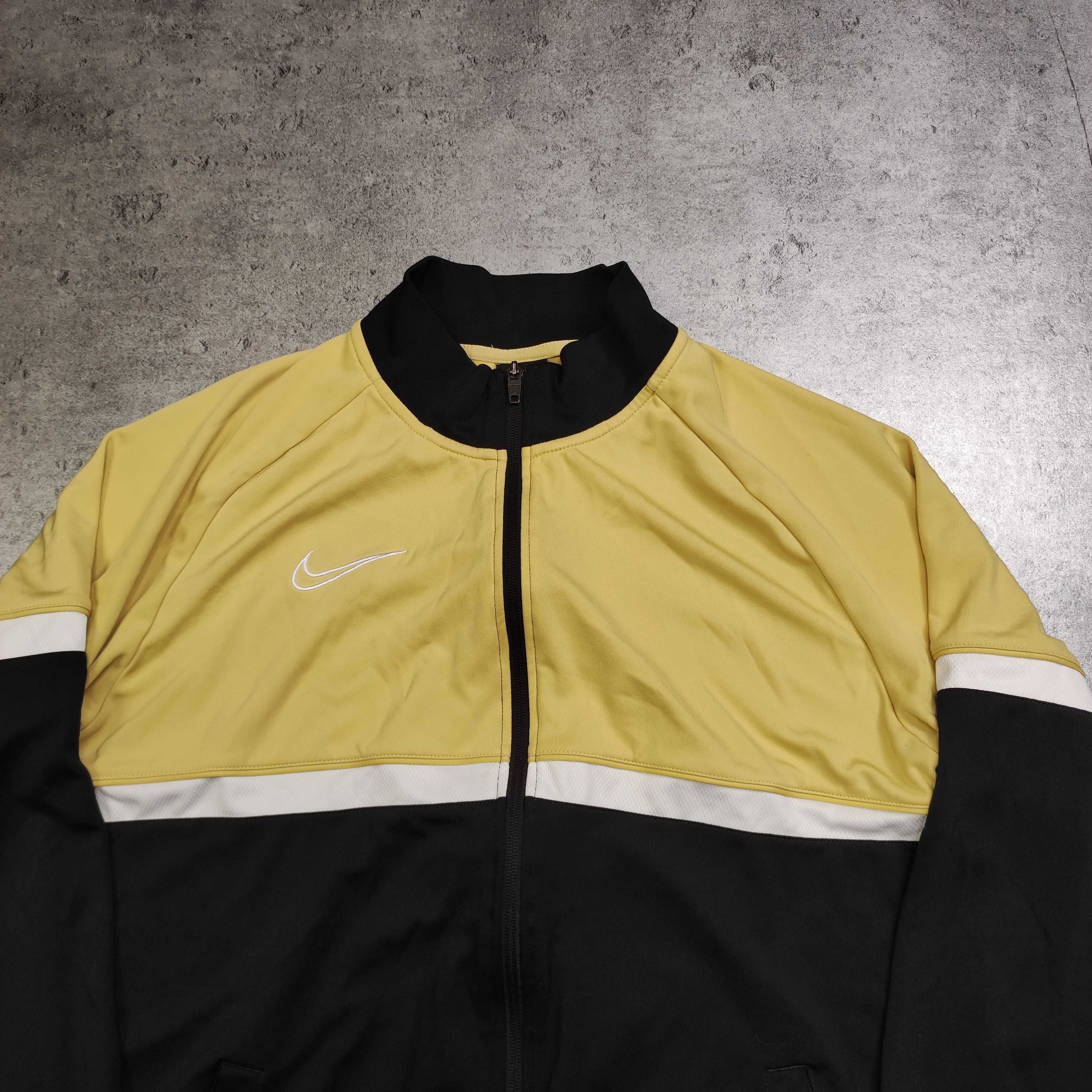 MĘSKA Bluza Rozpinana Sport Czarno Żółta Suwak Małe Logo Haft Dri-Fit