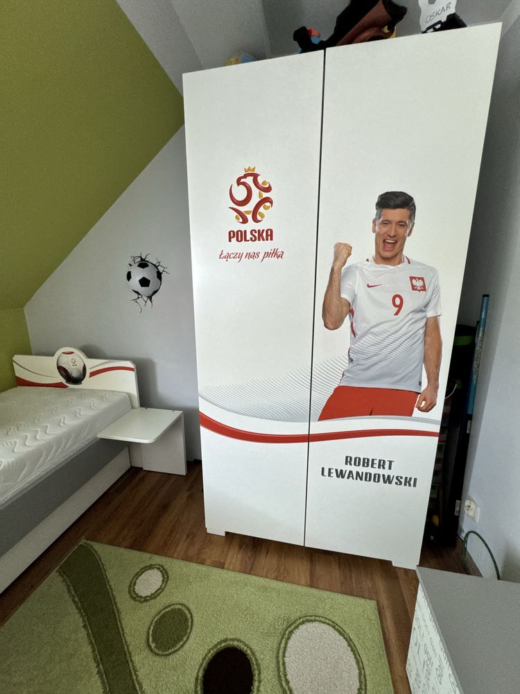 Meble chłopięce MEBLIK, łóżko; motyw piłkarski Lewandowski