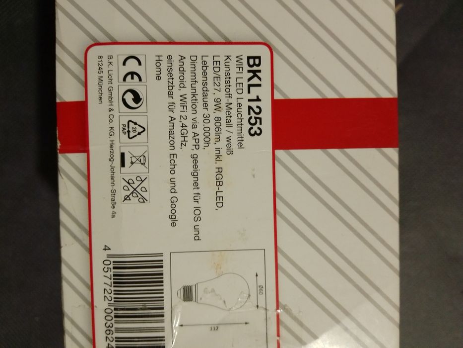 Żarówka LED smart B.K.Licht E27 9 W