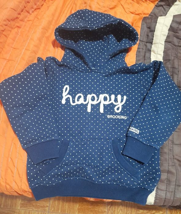 Camisola sweatshirt azul às bolinhas brancas tamanho 7/8 anos brooking