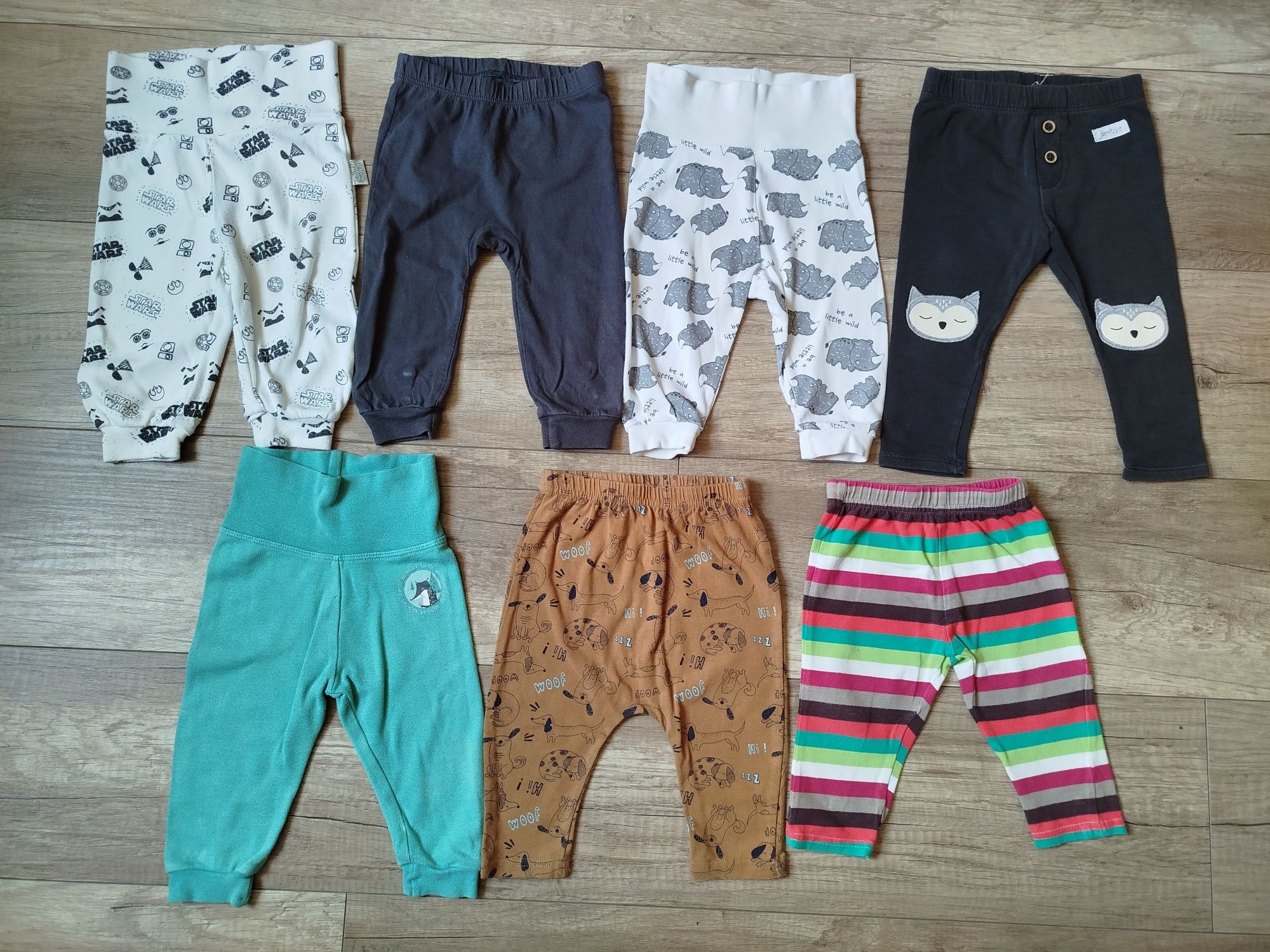 Zestaw, komplet spodnie, legginsy 62 / 68, 7 par