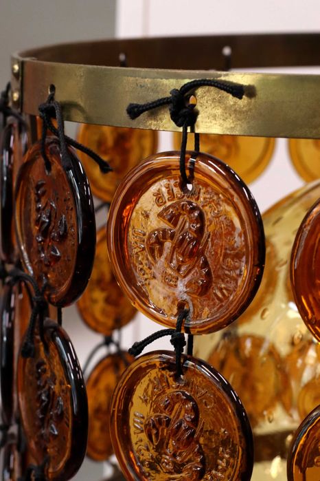 Lampa ze znakami zodiaku – Delam Huta Ząbkowice Drost prl vintage