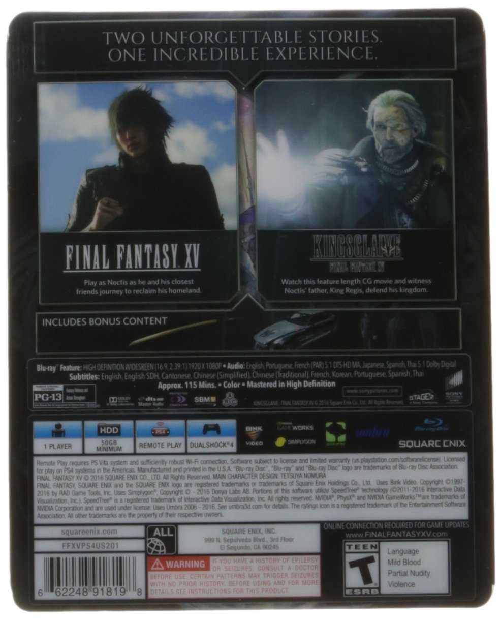 Final Fantasy XV - DELUXE Edition (PS4) - com Filme Kingslave