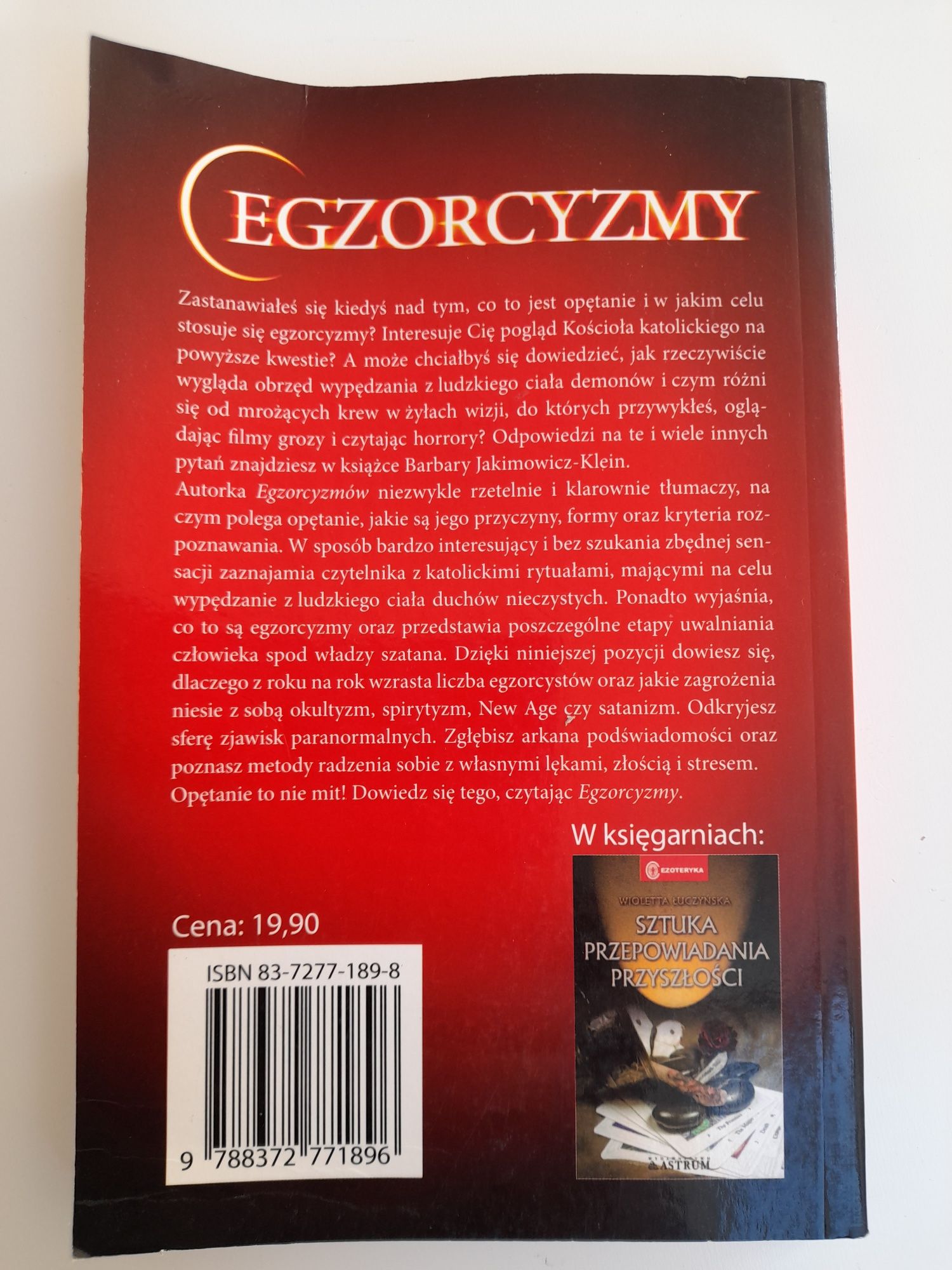Książka Egzorcyzmy  autor Barbara Jakimowicz-Klein wyd. EZOTERYKA
