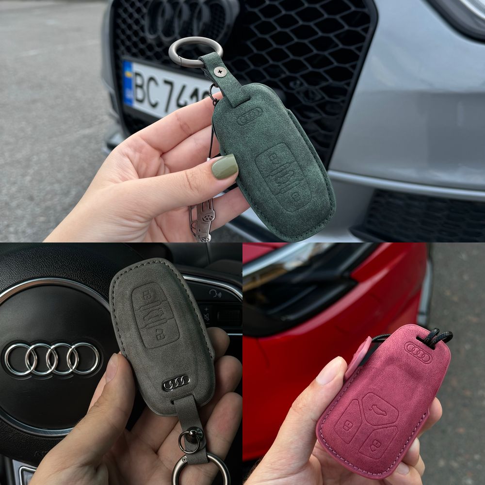 Замшевый чехол на смарт ключ Audi