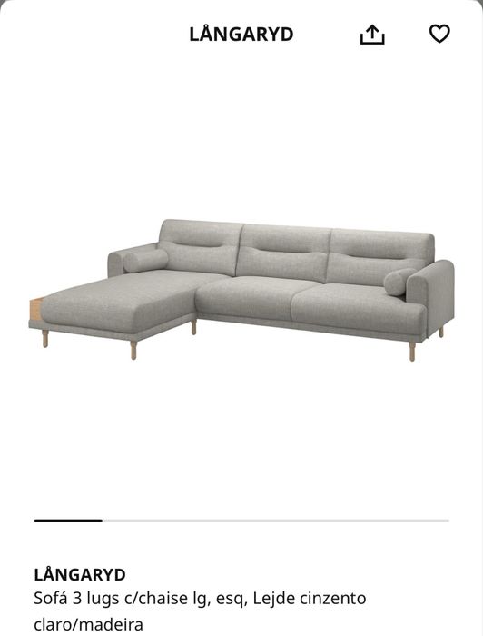 Sofá Ikea LANGARYD 3 lugares com chaise long