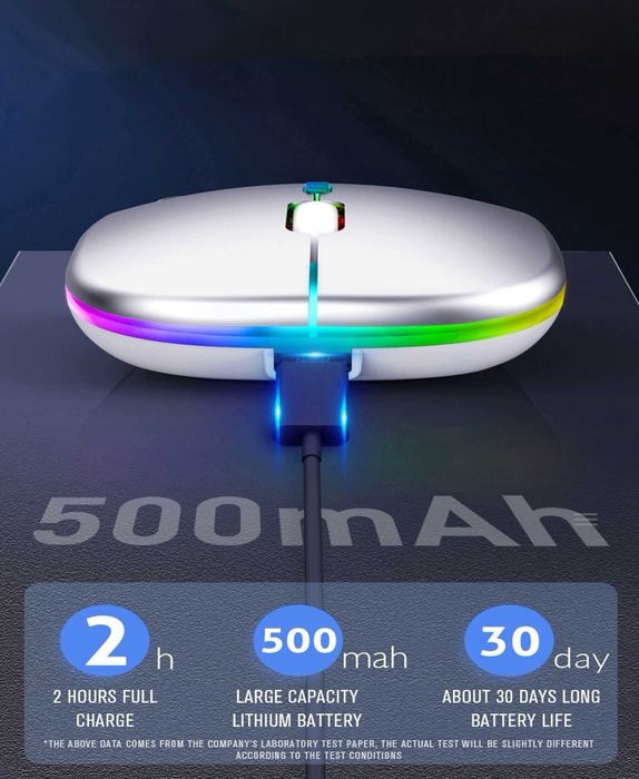 Беспроводная RGB мышь, 2 режима, мишка смена DPI, литиевый аккумулятор