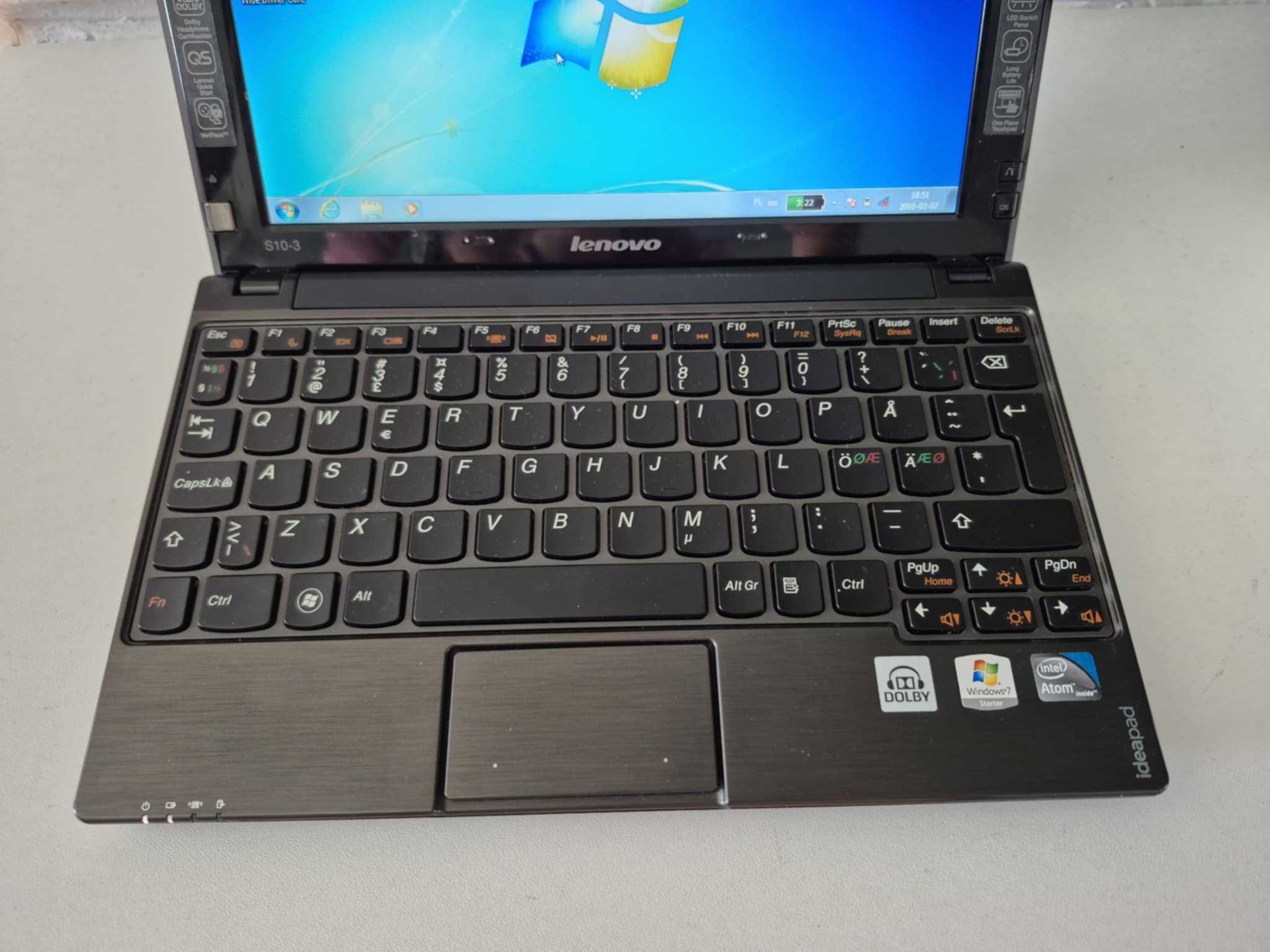 10 Cali Lenovo IdeaPad S10-3 Intel Atom/1GbDDR/250HDD/Bateria OK/Win7