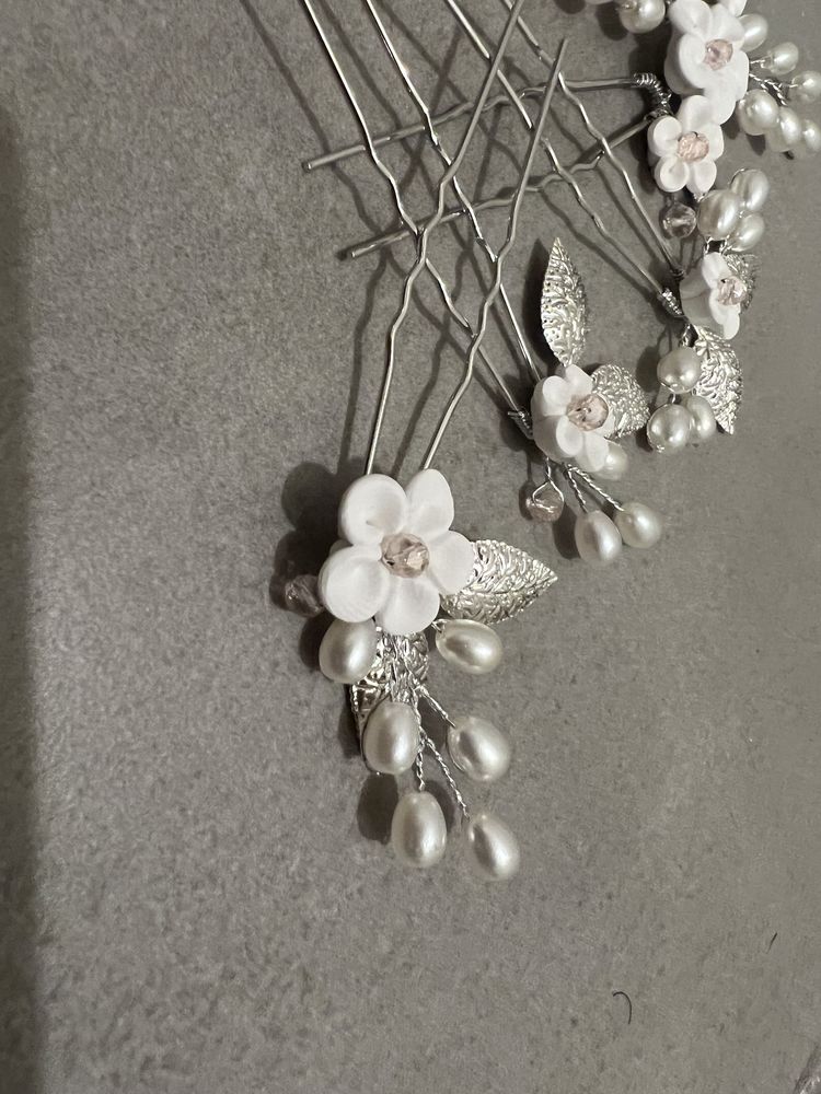 Edary Bride Wedding Flower Hair Pins Pearl-wsuwki slubne
