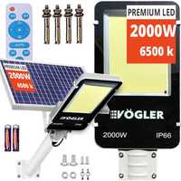 Vogler 2000W Lampa solarna  uliczna OGRODOWA regulowany panel PREMIUM