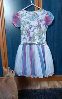 Sukienka jednorożec strój przebranie karnawałowe piękna 120-130