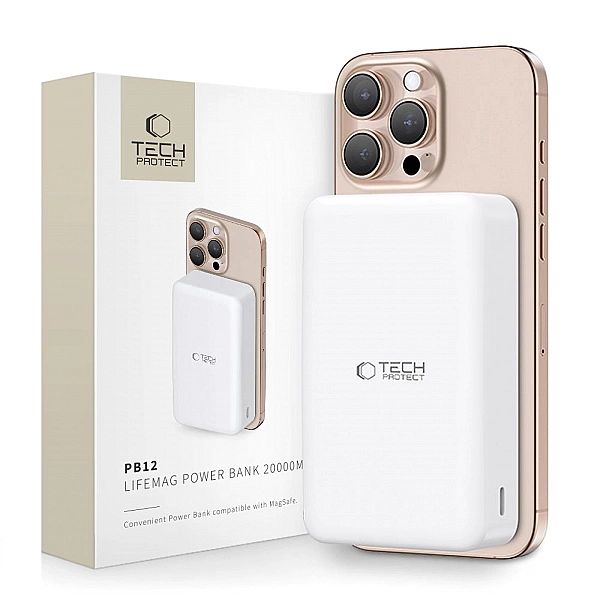 Tech-Protect Pb12 Lifemag Magsafe Power Bank 20000Mah White