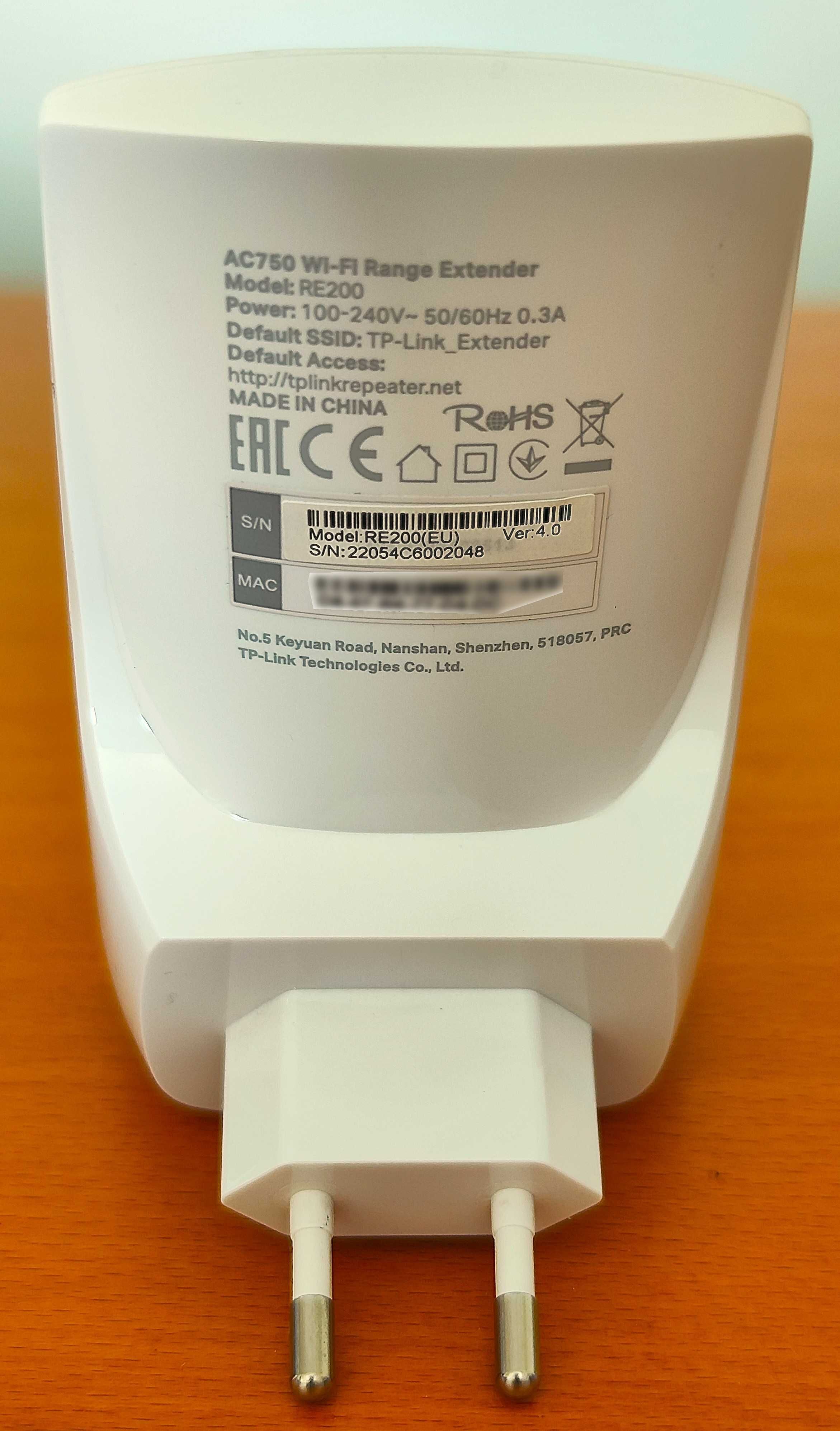 TP-Link Repetidor RE200 Extensor de Cobertura WiFi AC750 V4