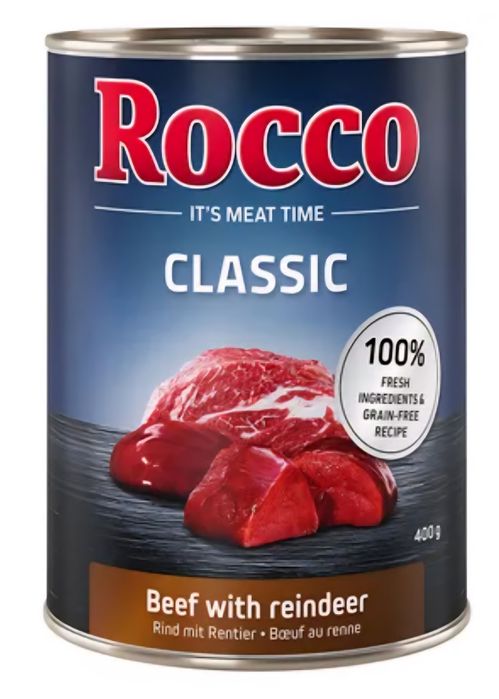 48x400g Rocco WOŁOWINA Z RENIFEREM 
WYSOKIEJ jakości mięsna karma bez