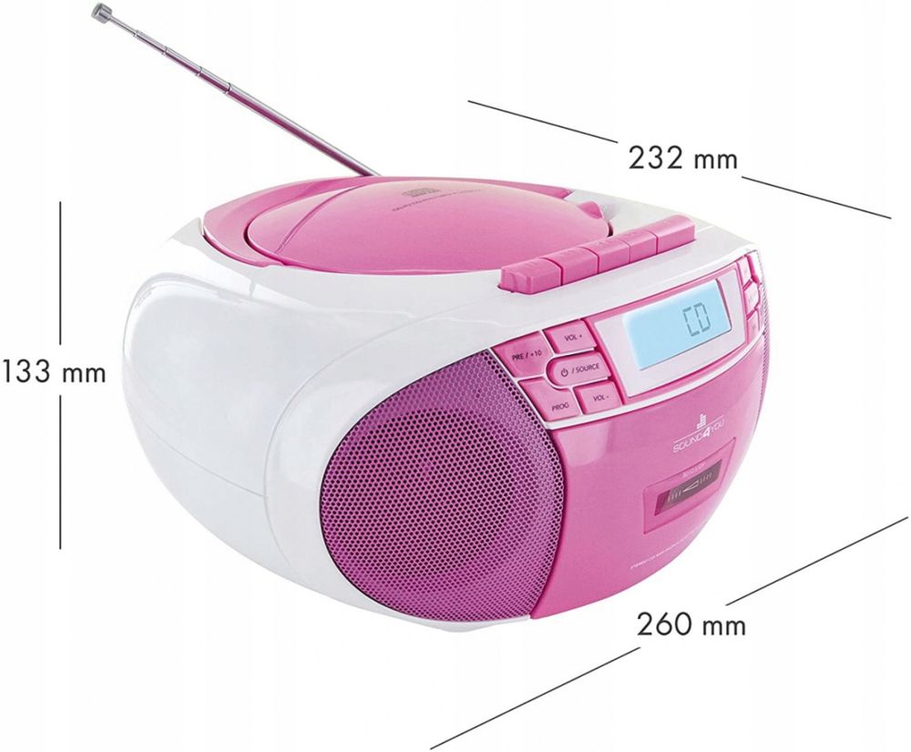 Radio FM sieciowo-bateryjne FM Schwaiger 661668 MP3 USB AUX