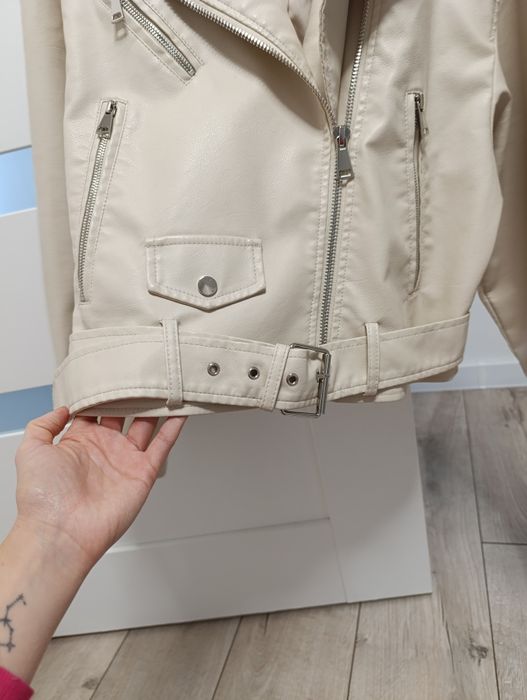 Kurtka damska ramoneska Reserved XS 34 kremowa oversize