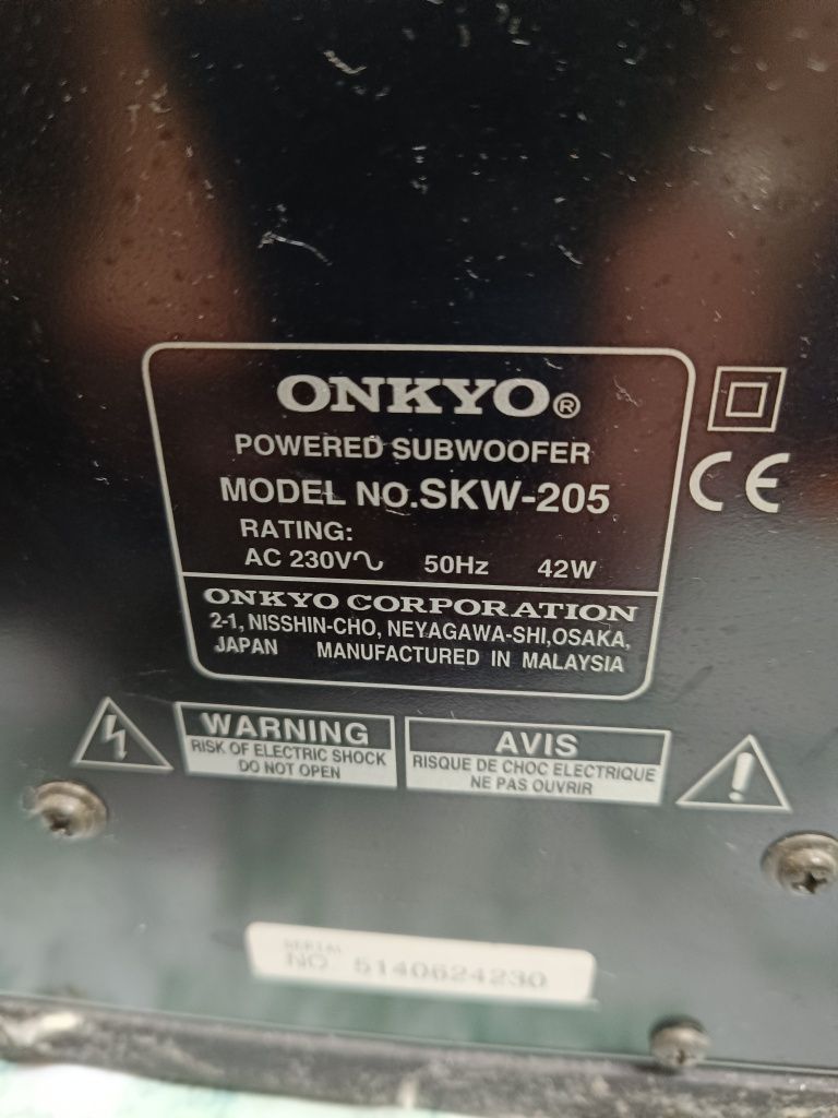 Amplificador Onkyo  , DVD,  com subwoofer com colunas