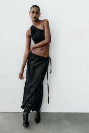 ZARA spódnica denim z powłoką TRF M NOWA