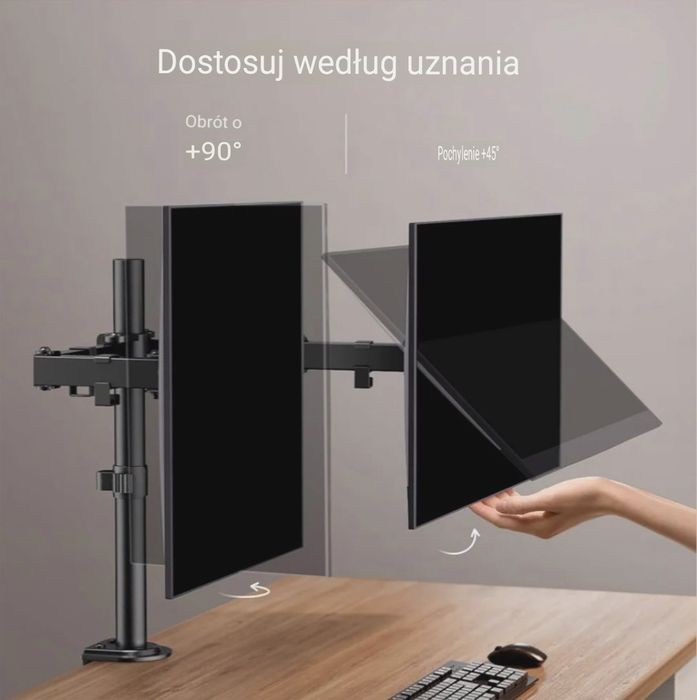 !! Uchwyt do 2 monitorów Stojak Wieszak 13-32" SUPER JAKOŚĆ !!