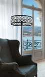 Lampa stojąca podłogowa Vejle czarna glamour kryształki