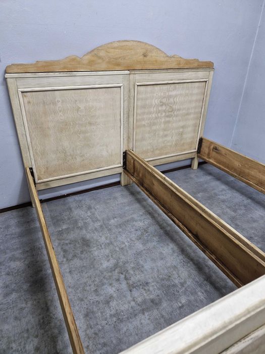 Duże dębowe łóżko secesyjne AntykiMarki.pl