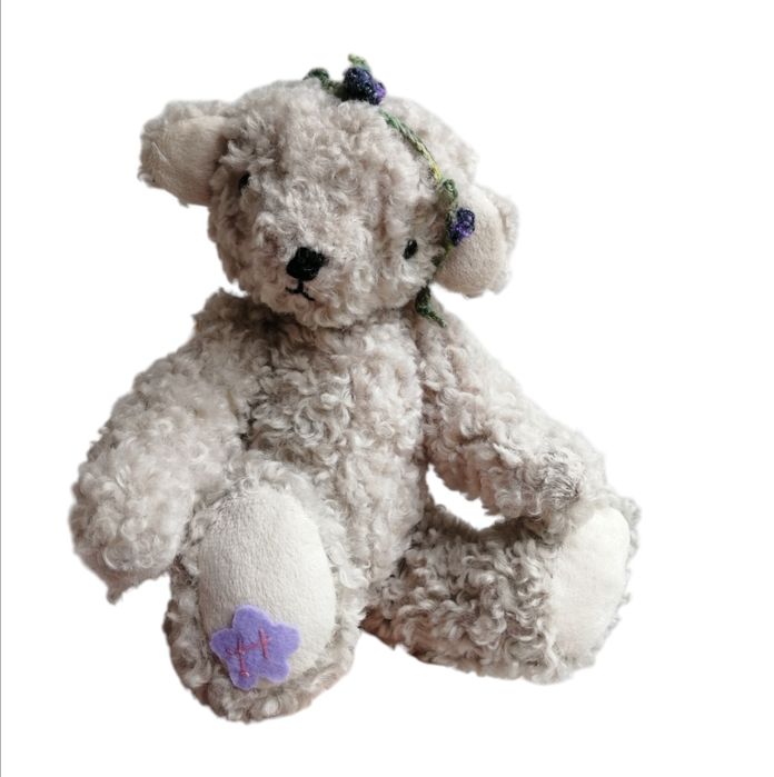 Ведмедик шарнірний колекційний, букле, сірий, handmade, teddy bear
