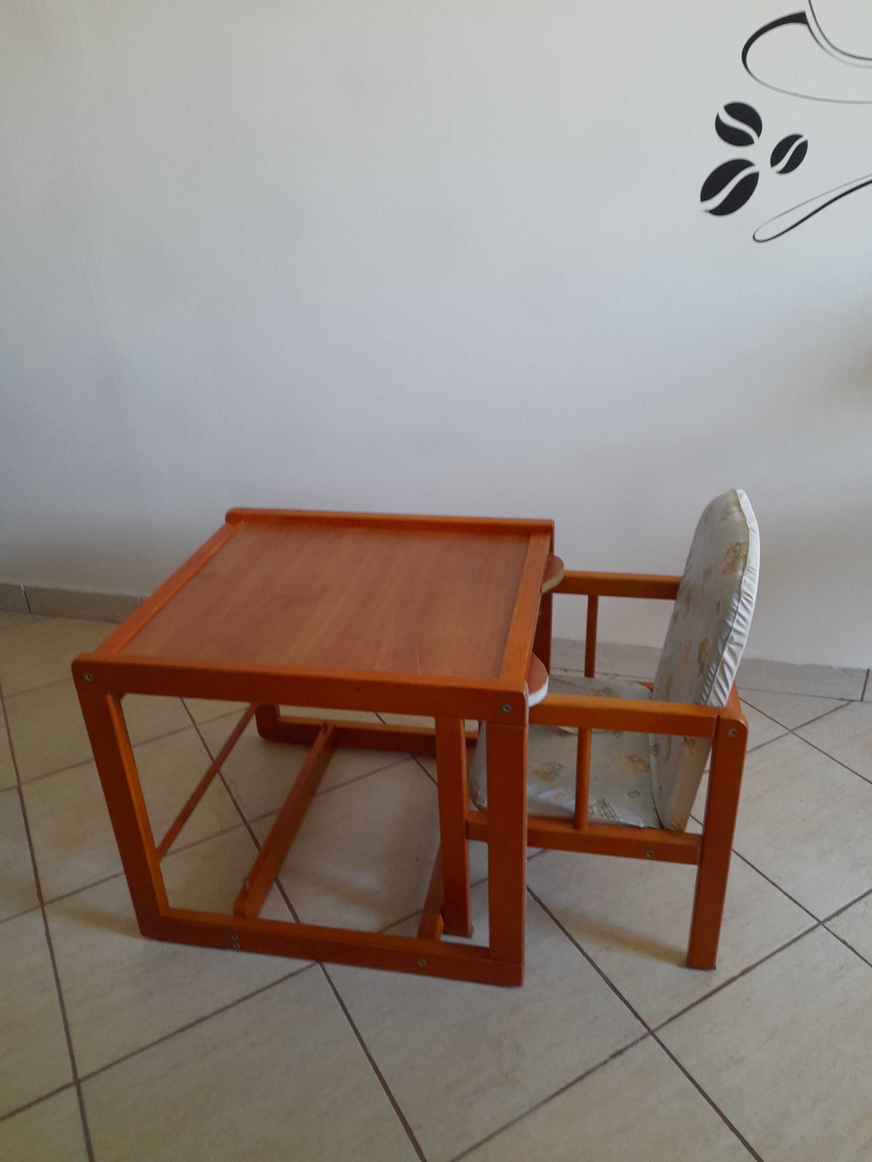 Krzesełko drewniane do karmienia