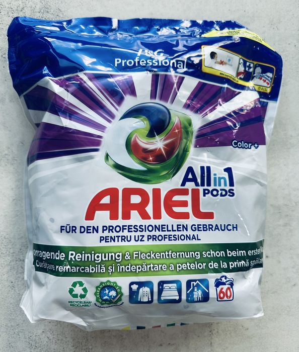Італія 60шт капсули для прання Ariel Professional Аріель ариель Візір