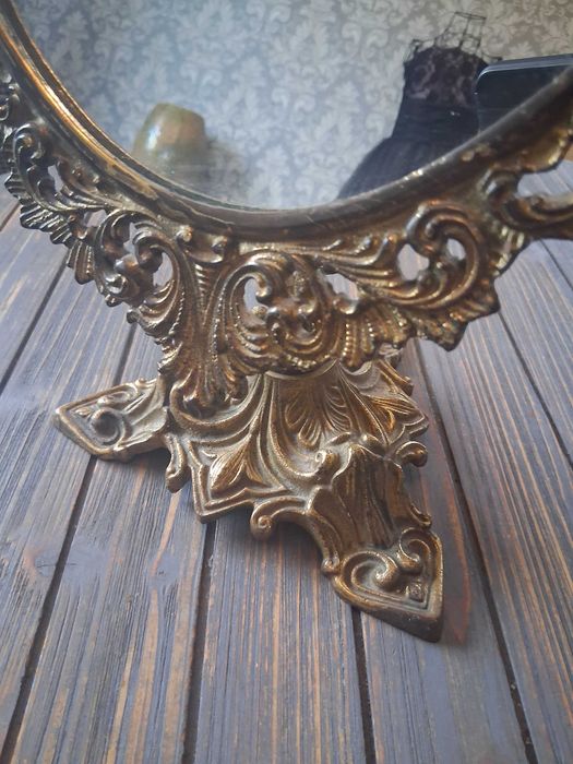 Antyczne lustro stojące pokojowe francuskie art nouveau duże zdobione
