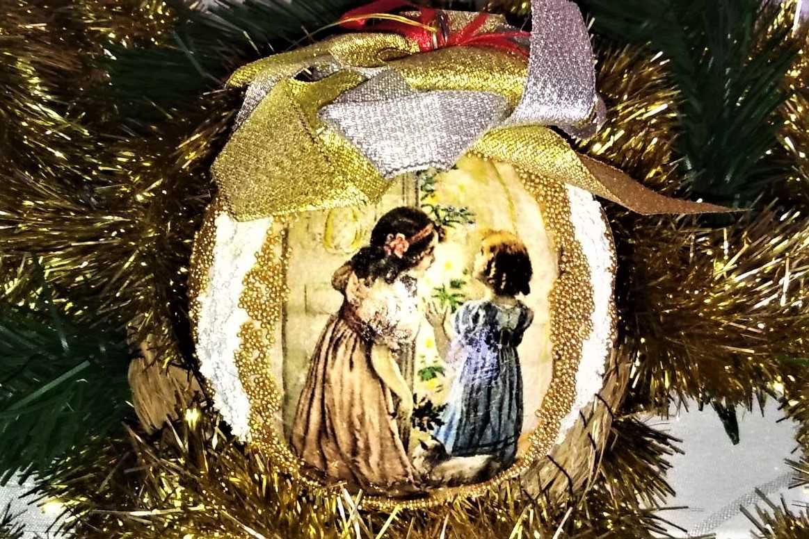 Ozdoby choinkowe bombki styropianowe handmade decoupage Święta prezent