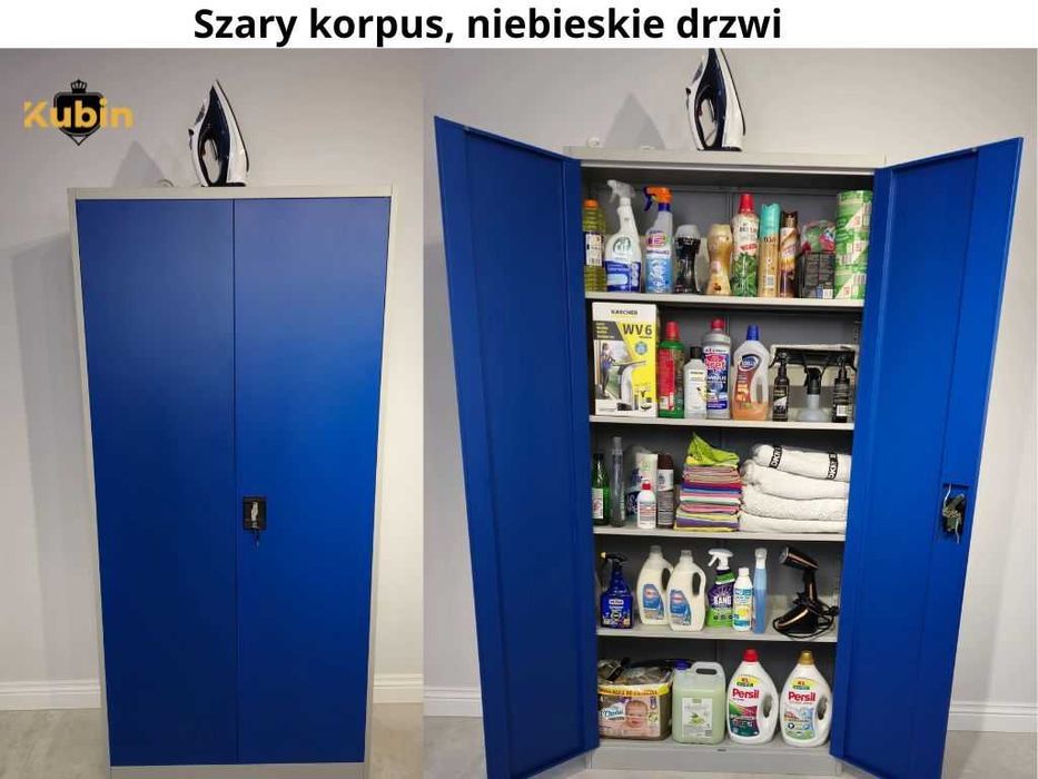 Szafa metalowa do warsztatu, garażu piwnicy, pralni. Duża i solidna