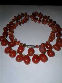Сердоликовые бусы-ожерелье насыщенного яркого цвета
