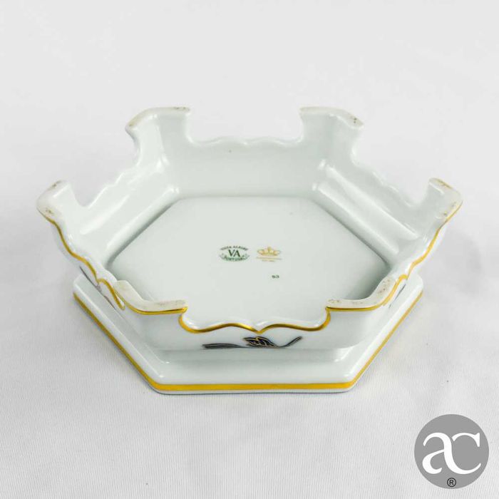 Cachepot hexagonal com base, porcelana Vista Alegre, Decoração Imari